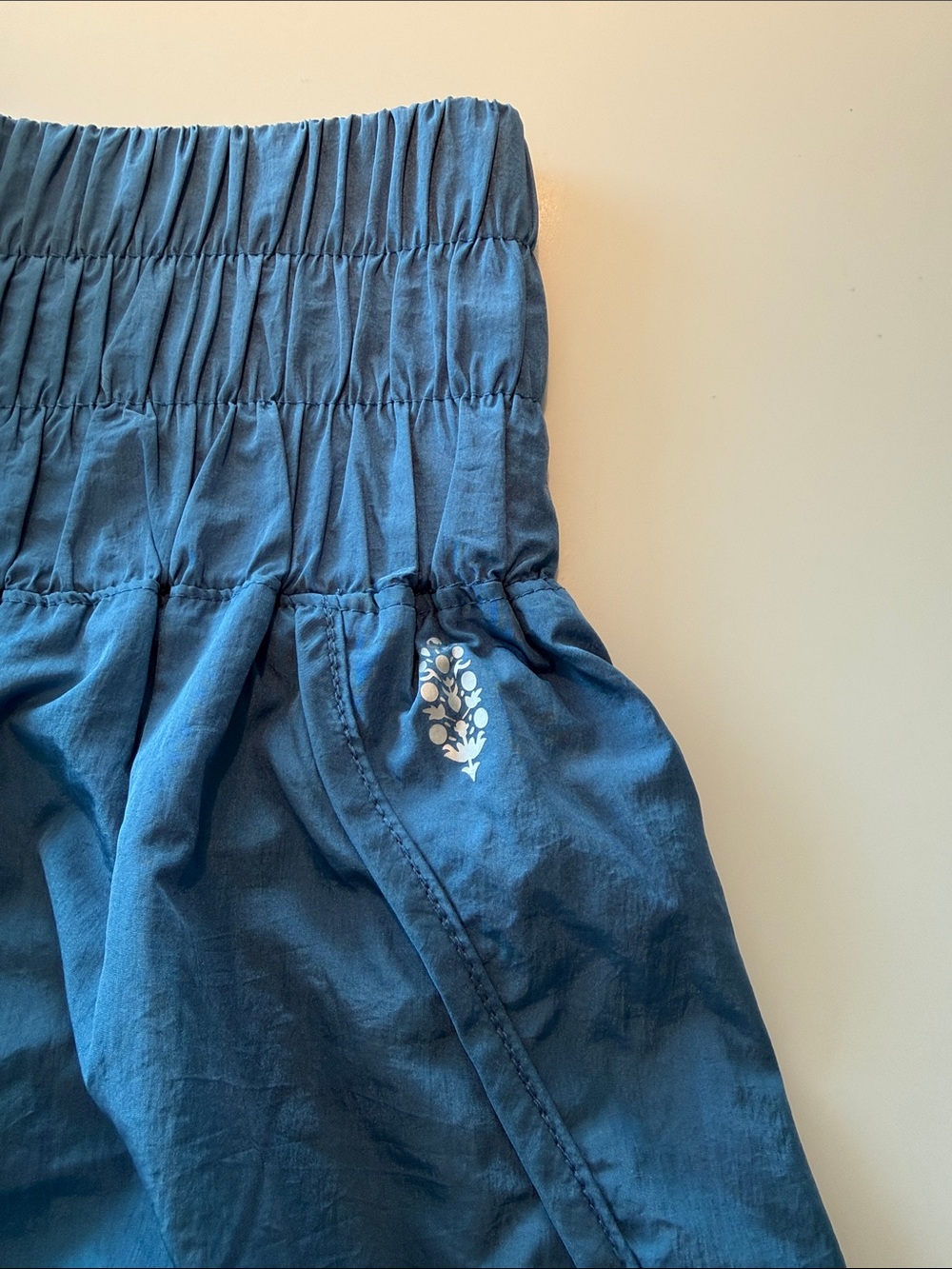 FP Movement by Free People Blue Smocked-Waist Athletic Shorts - Picture 2 of 2